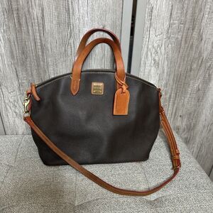 Dooney and Bourke Pebble Grain Satchel Brown Handbags